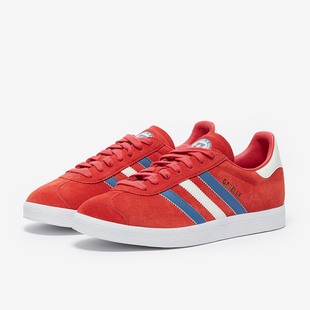 adidas gazelle silver green womens adidas Originals Gazelle - Rouge Gloire/Bleu Altéré/Blanc Cassé