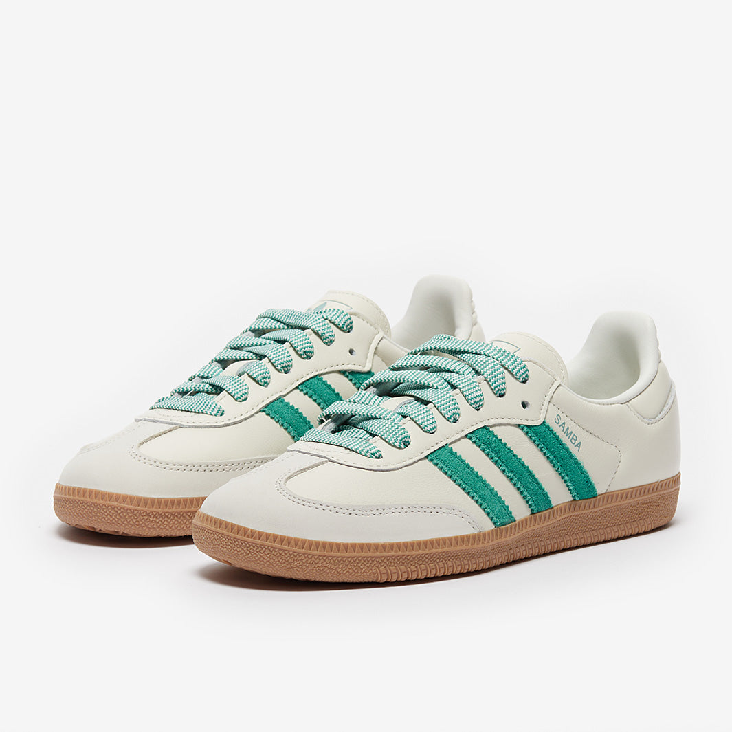 adidas Originals Samba OG pour Femme - Blanc Cassé/Vert/Vert Brumeux