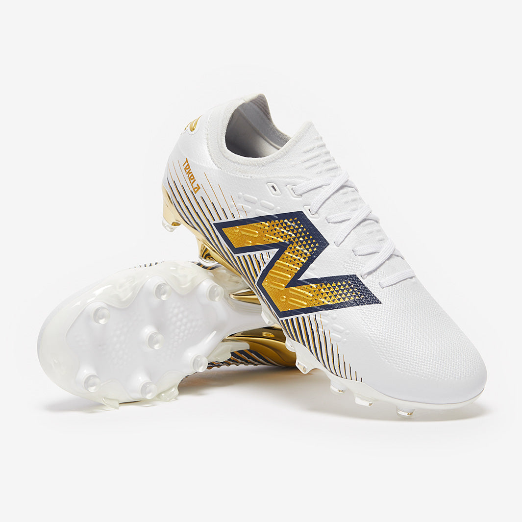 New Balance Tekela V4+ Pro x Endrick FG Low - Blanc/Or
